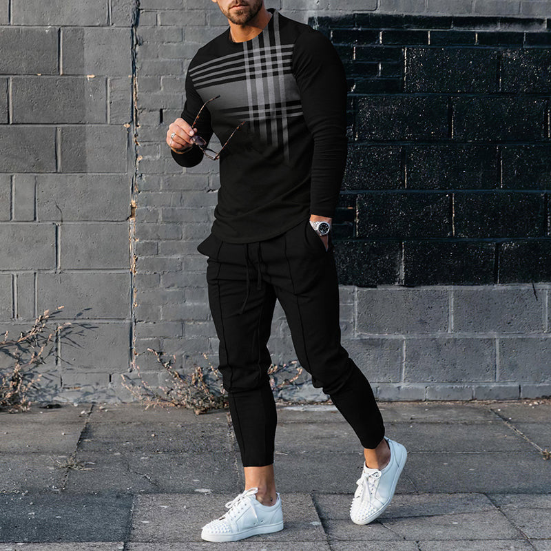 Men's Casual 3D Printed Sweater and Sweatpants Set