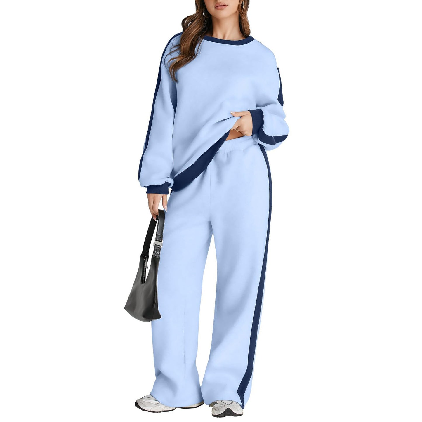 Pullover hoodie and sweatpants for women