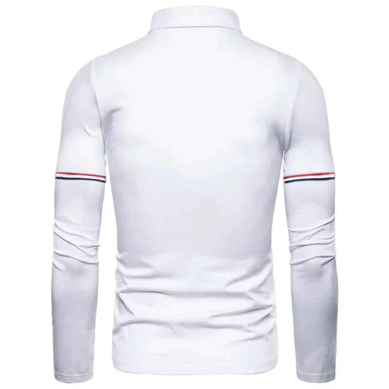 Summer casual long sleeved polo shirt with breathable fabric that balances fashion and comfort
