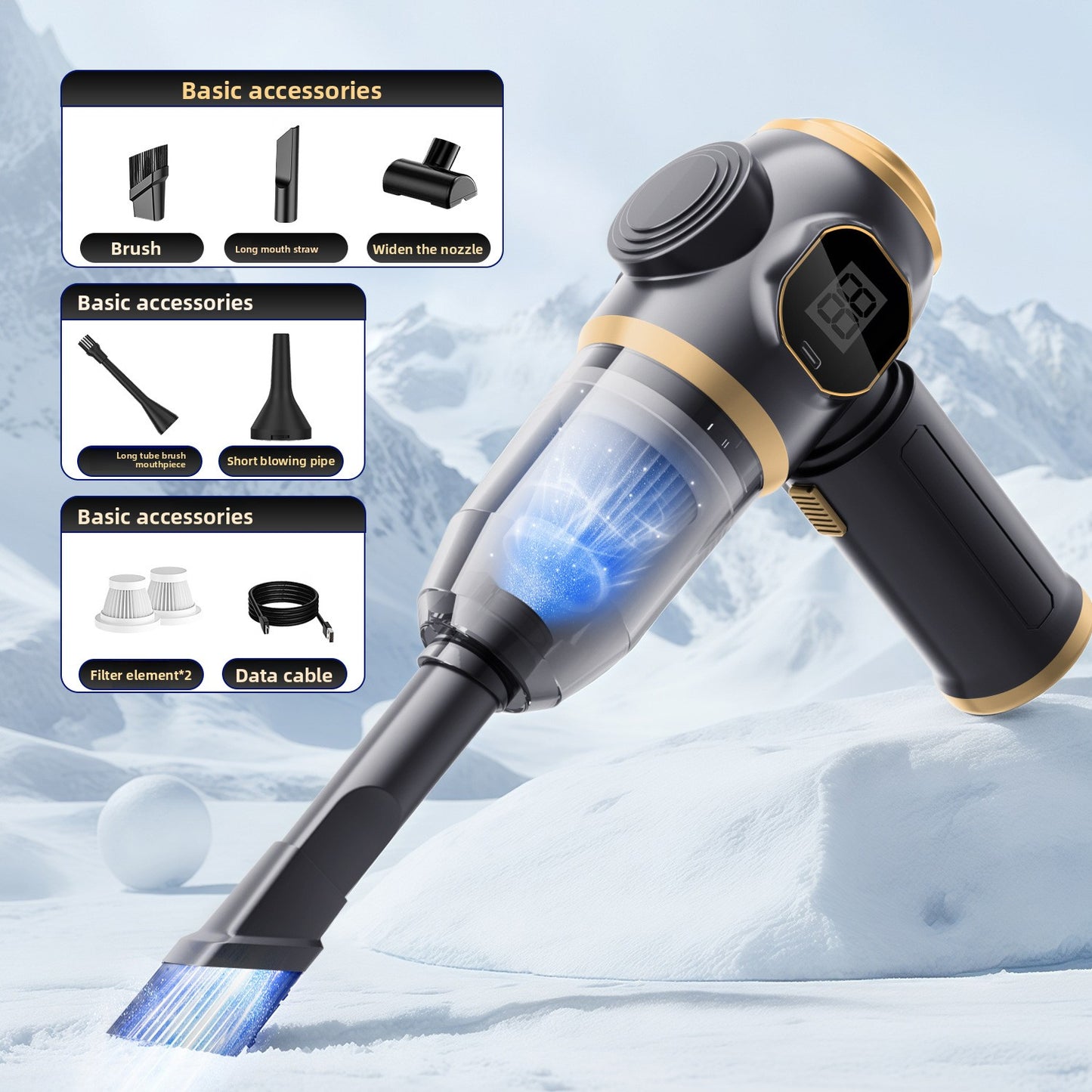 Wireless Handheld Car Vacuum Cleaner with Blowing and Suction Function