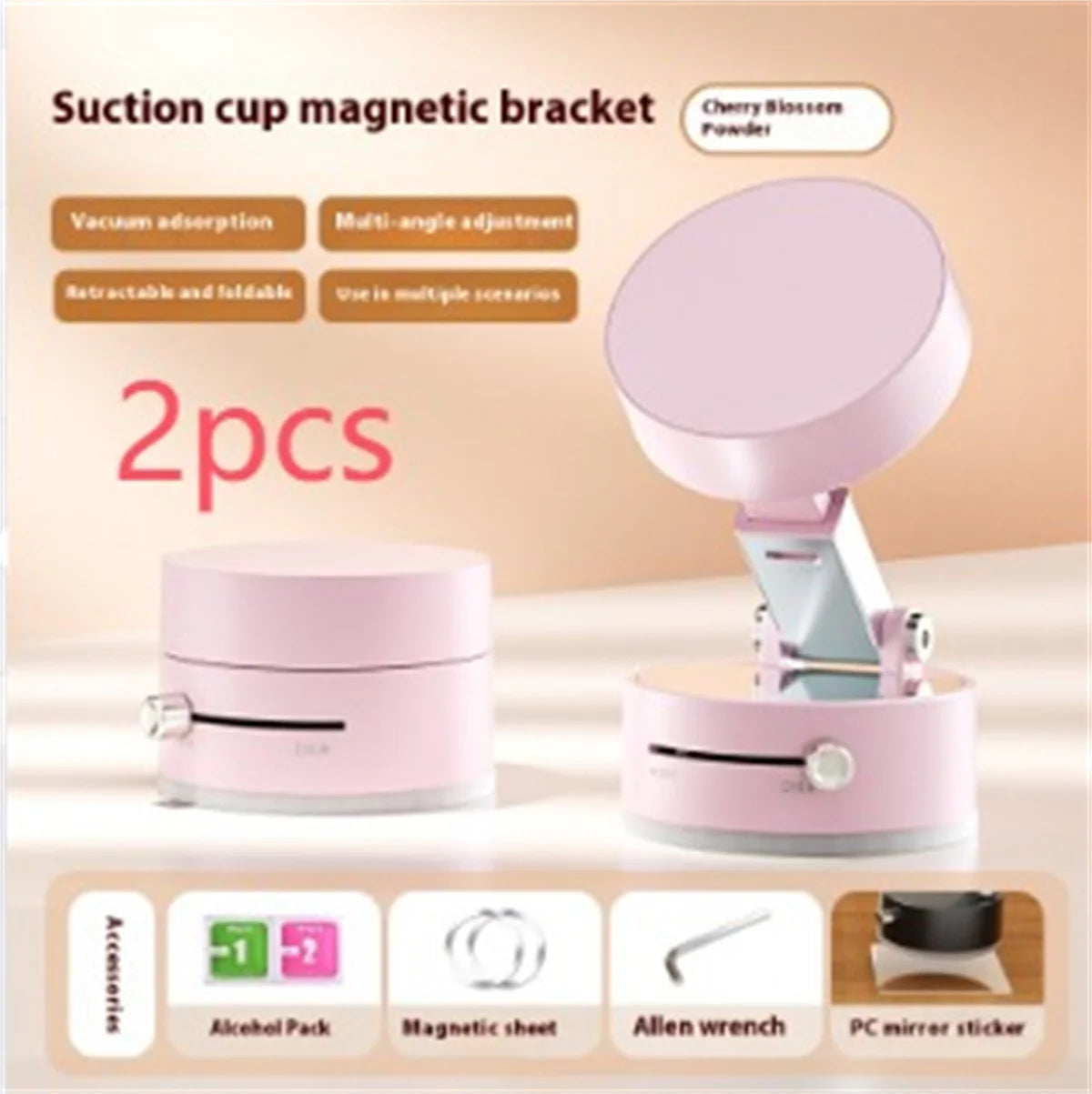 Foldable Magnetic Vacuum Car Phone Holder Foldable Suction Cup with Suction Cup Hands-Free Navigation for Smart Phone