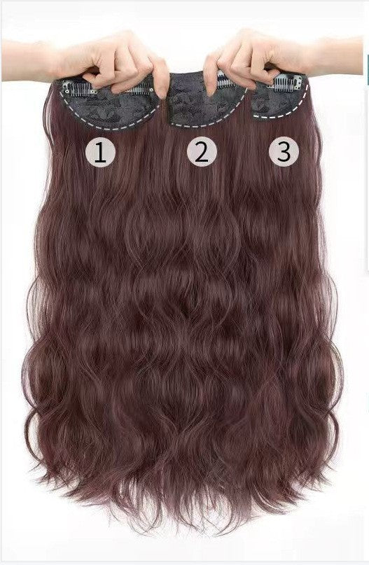 3-Piece Seamless Invisible Long Curly Hair Extensions for Women