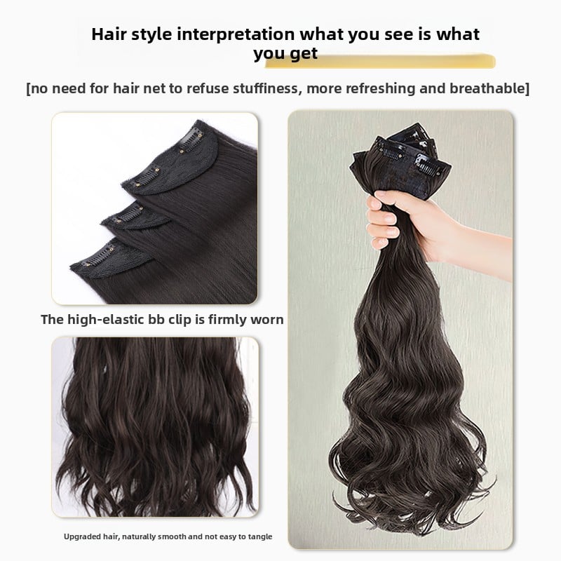 3-Piece Seamless Invisible Long Curly Hair Extensions for Women