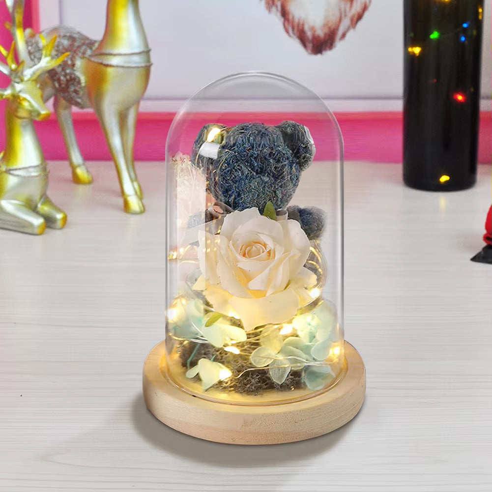 Artificial Flowers Rose Bear Girlfriend Anniversary Christmas Valentine'S Day Gift Birthday Present for Wedding Party for Lover