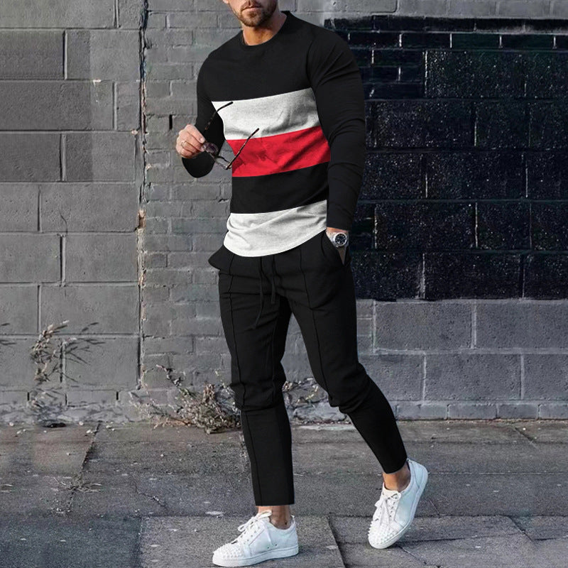 Men's Casual 3D Printed Sweater and Sweatpants Set