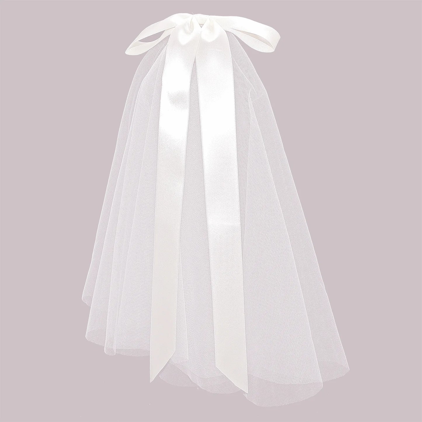 Wedding Accessories Short Simple White Hair Veil With Clips Handmade Hairwear Engagement Bow knot Bridal Veil Headdress