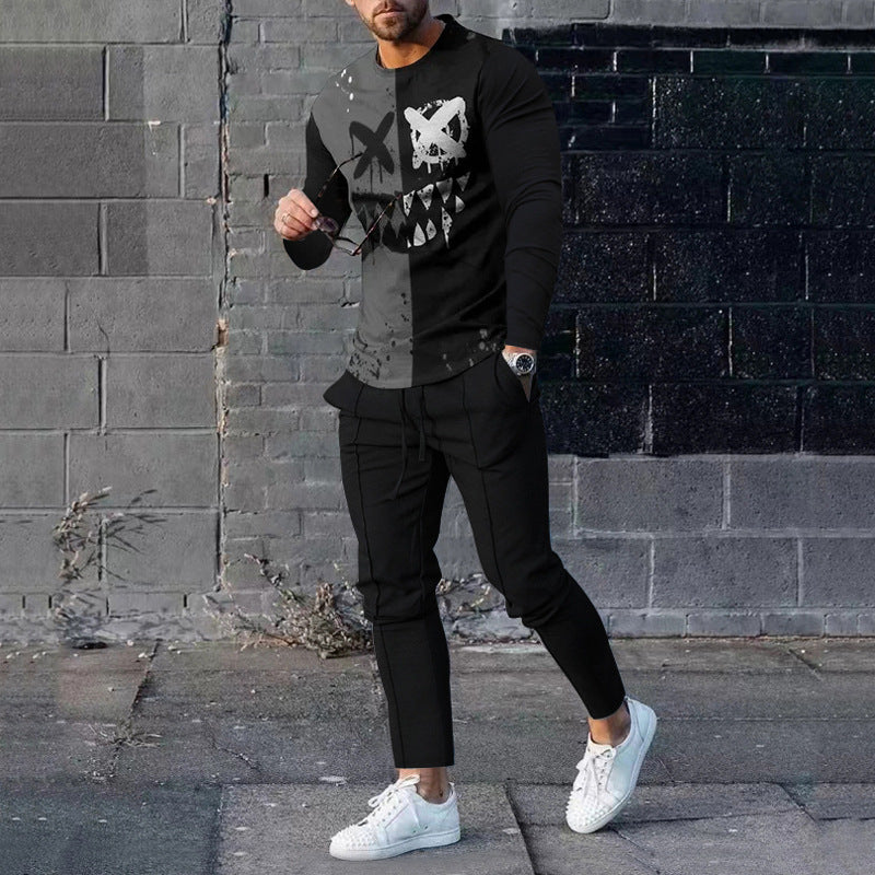Men's Casual 3D Printed Sweater and Sweatpants Set