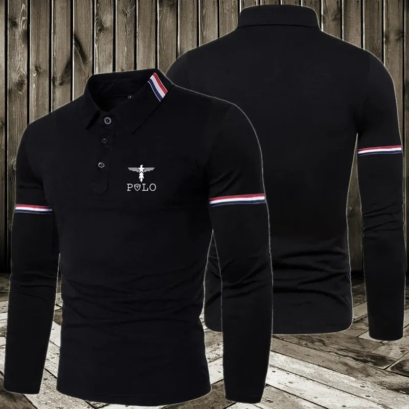 Summer casual long sleeved polo shirt with breathable fabric that balances fashion and comfort