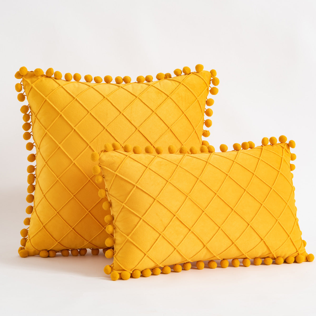 Velvet Fur Ball Decorative Pillow