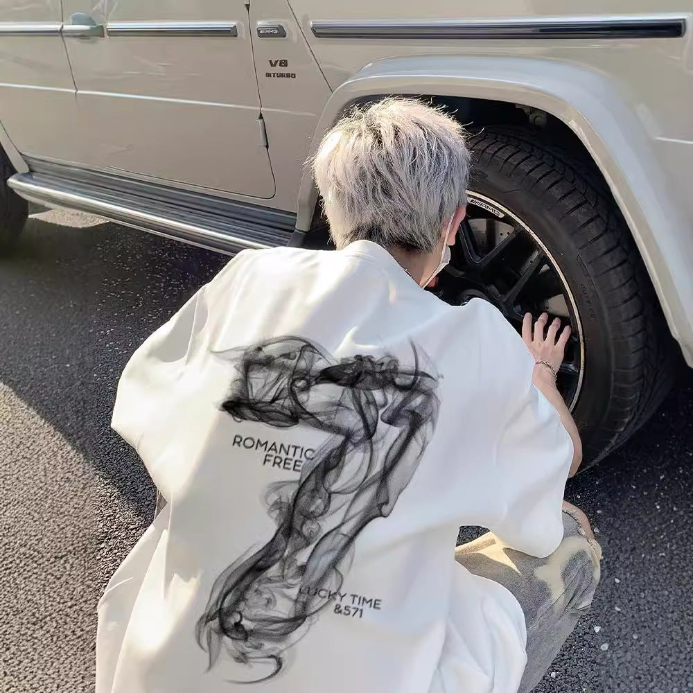 Thin printed short-sleeved T-shirt for men