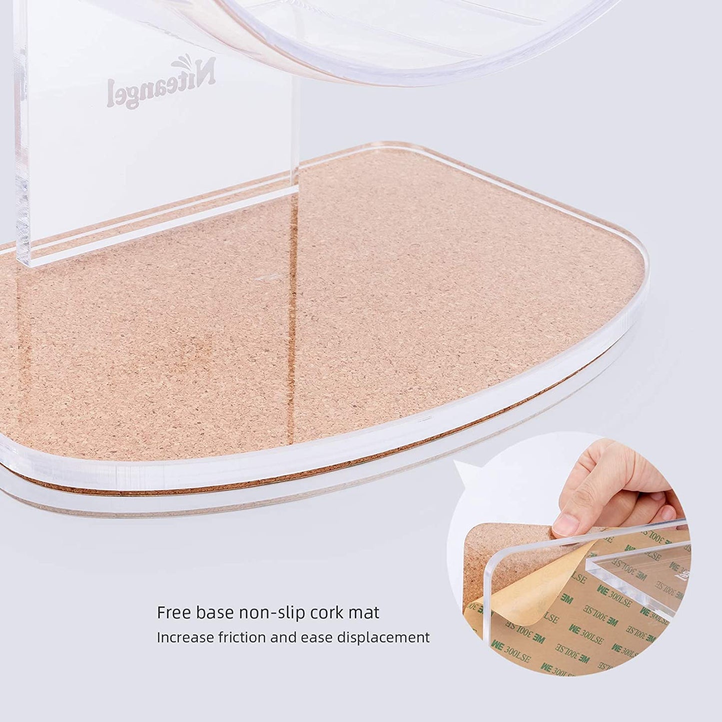 Premium Silent Hamster Exercise Wheel: Adjustable Stand for Small Animals (S, Transparent)