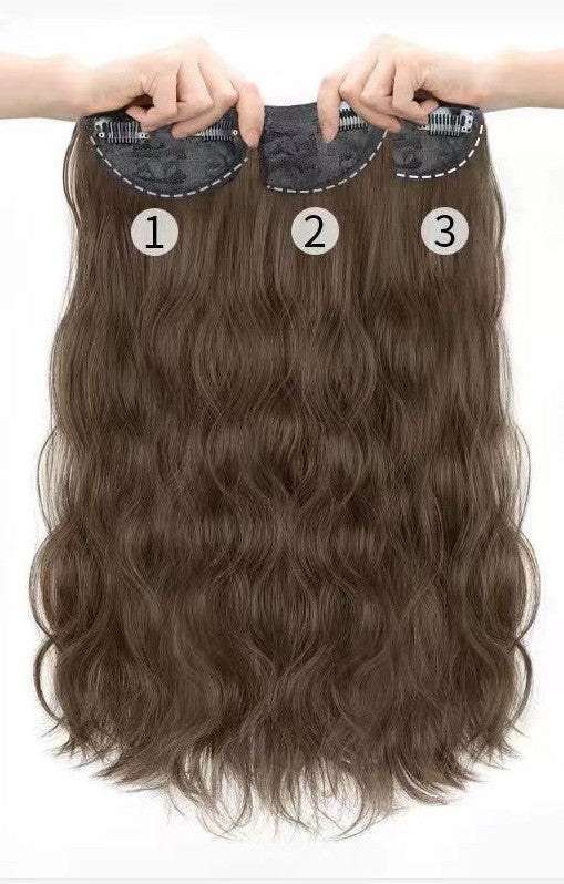 3-Piece Seamless Invisible Long Curly Hair Extensions for Women