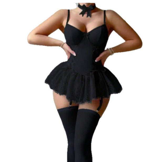 Sexy Lace Bow One-Piece Lingerie