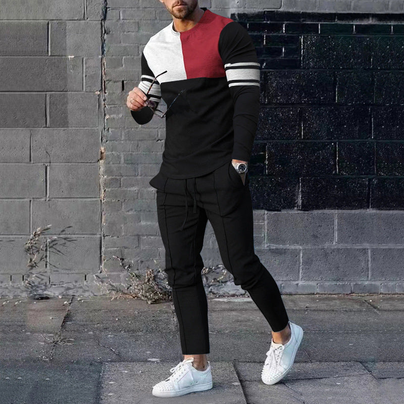 Men's Casual 3D Printed Sweater and Sweatpants Set