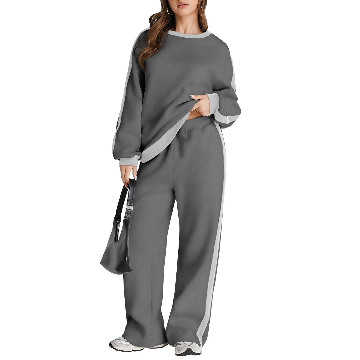 Pullover hoodie and sweatpants for women