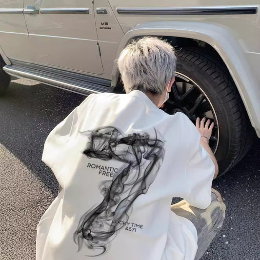 Thin printed short-sleeved T-shirt for men