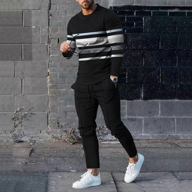 Men's Casual 3D Printed Sweater and Sweatpants Set