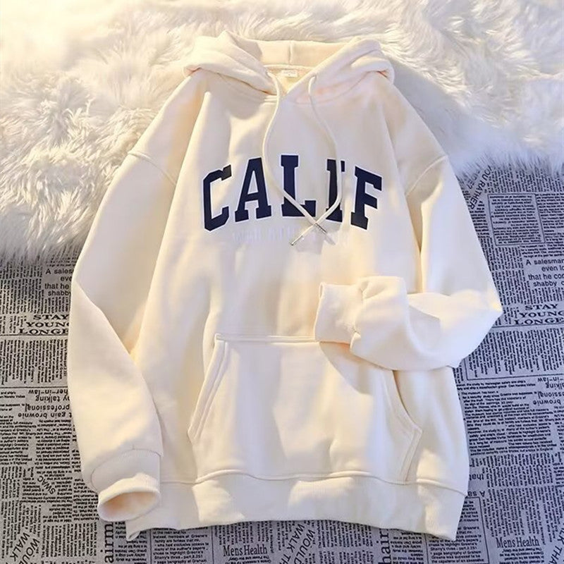 A man in a thickened and fleece hoodie