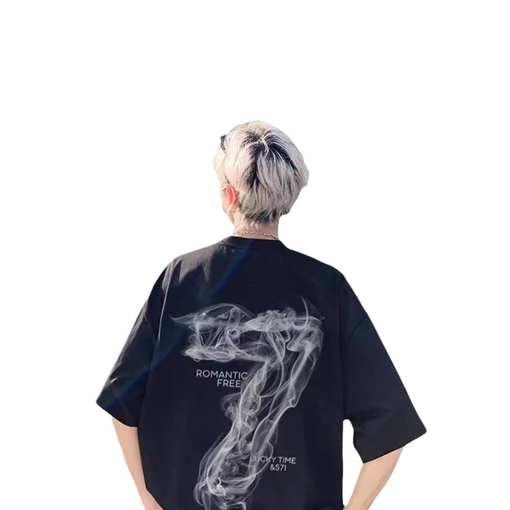 Thin printed short-sleeved T-shirt for men