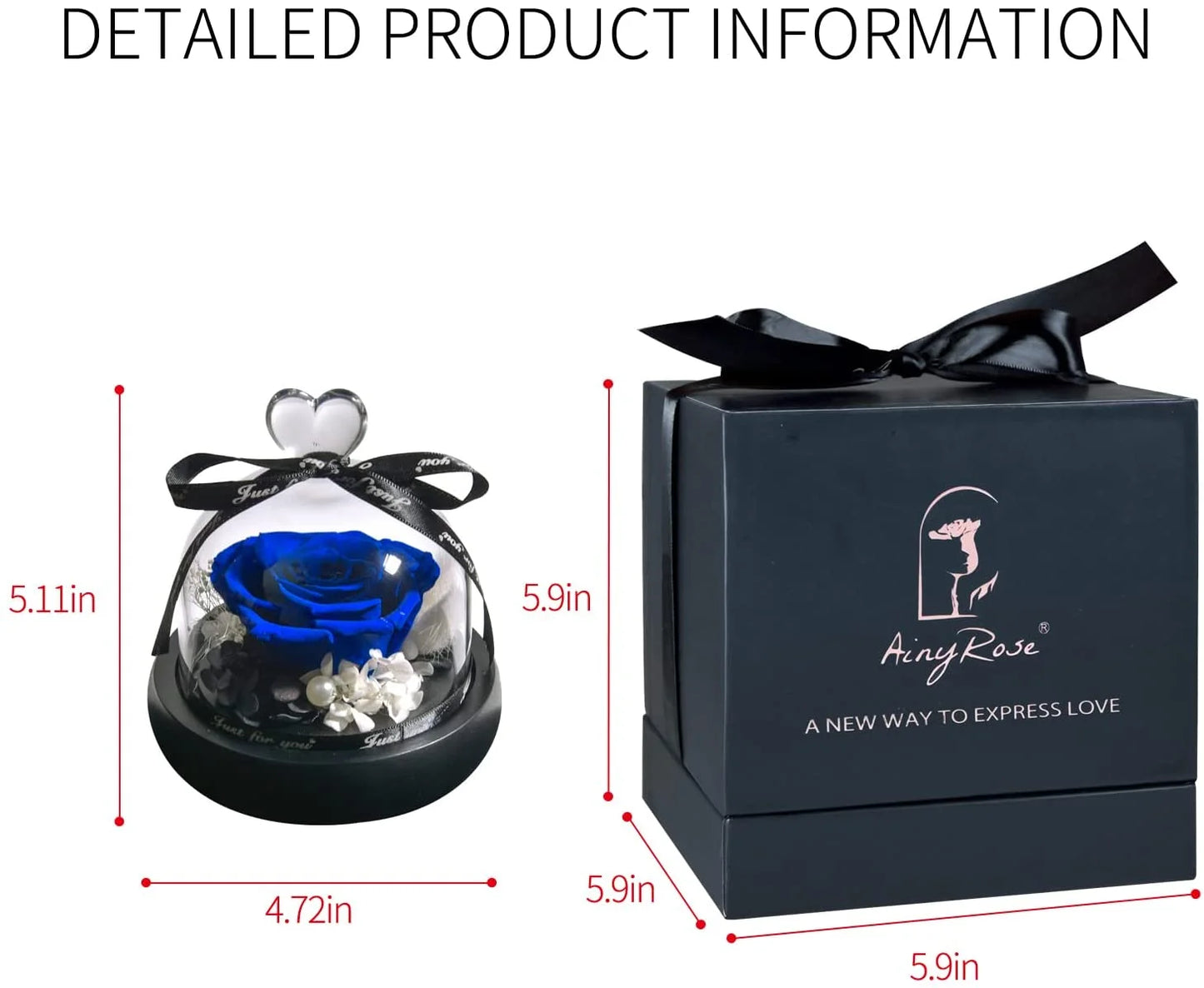 Artificial Preserved Blue Rose Valentine'S Day Bouquet