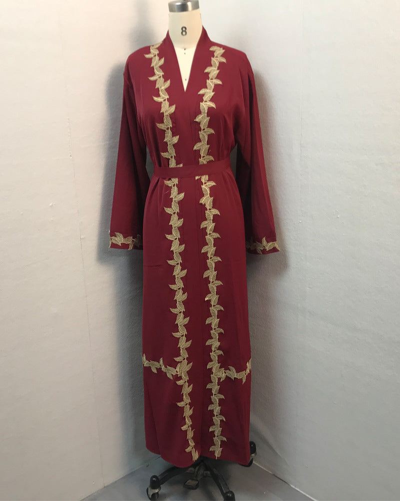 Elegant Embroidered Cardigan Robe for Women