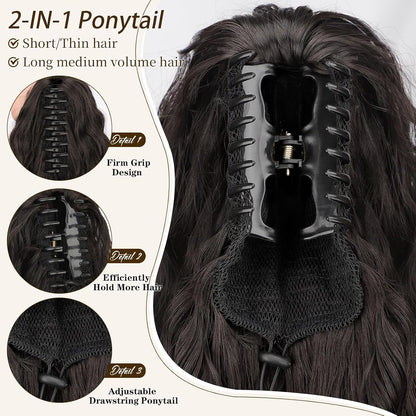 Synthetic Hair Ponytail Clip Wig