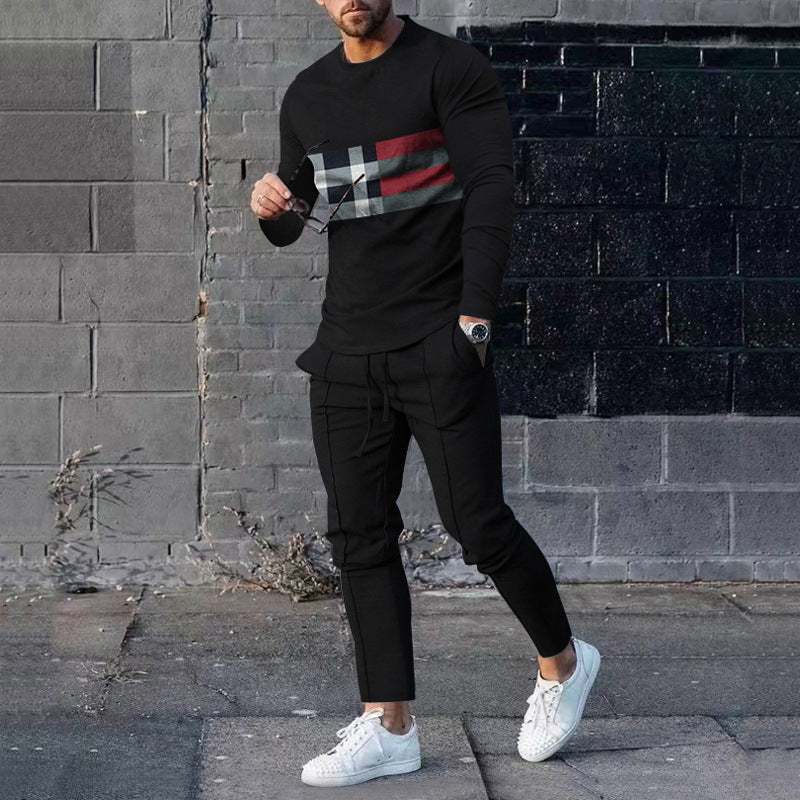 Men's Casual 3D Printed Sweater and Sweatpants Set