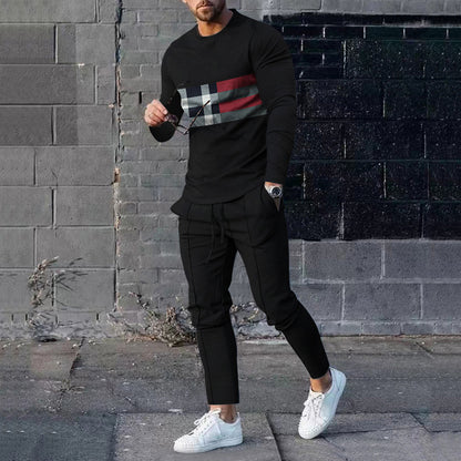 Men's Casual 3D Printed Sweater and Sweatpants Set