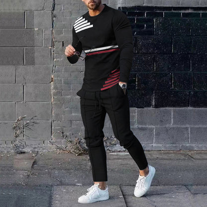 Men's Casual 3D Printed Sweater and Sweatpants Set