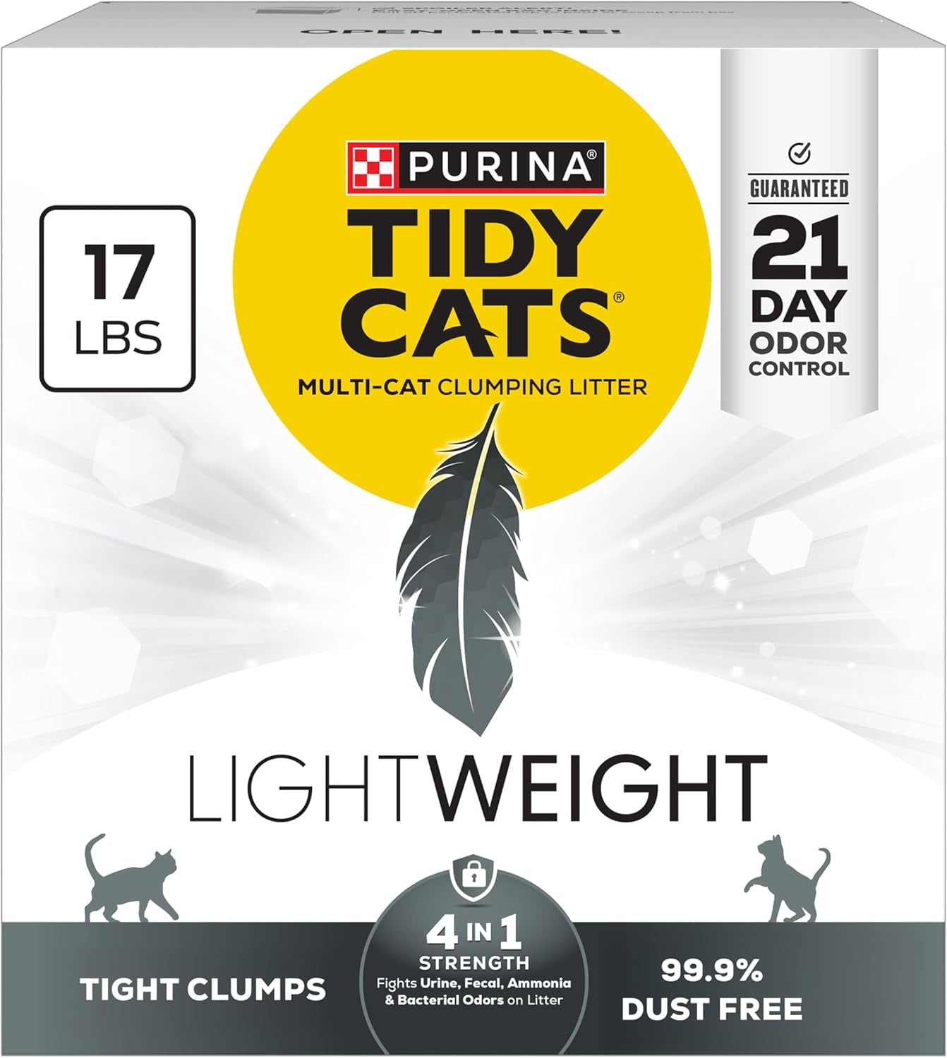 Purina Lightweight 4-in-1 Strength Multi-Cat Clumping Cat Litter with Odor Control, 99.9% Dust Free, 17 lb Box