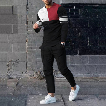Men's Casual 3D Printed Sweater and Sweatpants Set