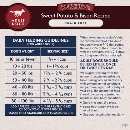 Limited Ingredient Grain-Free Dry Dog Food for Adults, Sweet Potato & Bision Recipe, 4 lb