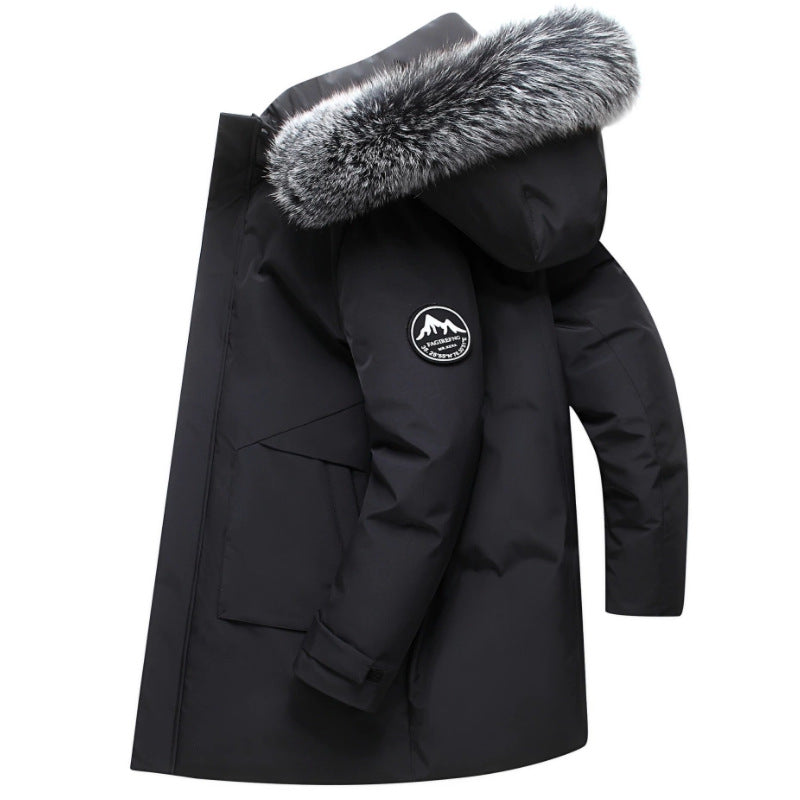 Men's Mid-Length Hooded Down Jacket