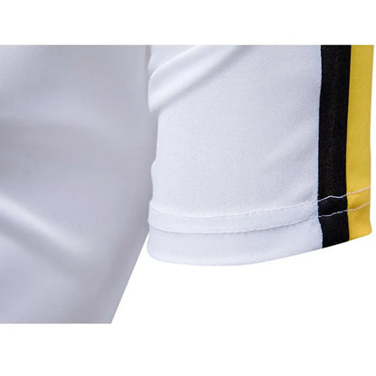 Summer fashion print men's shirt new men's short sleeved polo shirt men's clothing