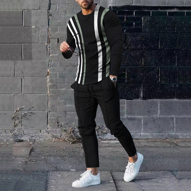 Men's Casual 3D Printed Sweater and Sweatpants Set