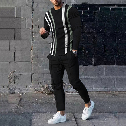 Men's Casual 3D Printed Sweater and Sweatpants Set