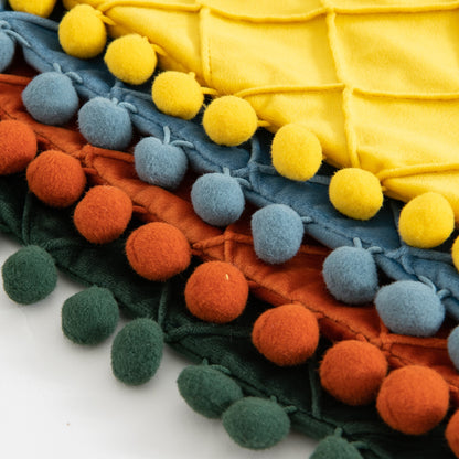 Velvet Fur Ball Decorative Pillow