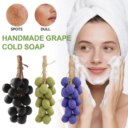 Handmade Wash Soap Grape Shape Natural Glycerin And Plants Gentle Soap With Box Hangable Deep Cleansing Supplies For Face Body ﻿