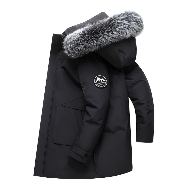 Men's Mid-Length Hooded Down Jacket