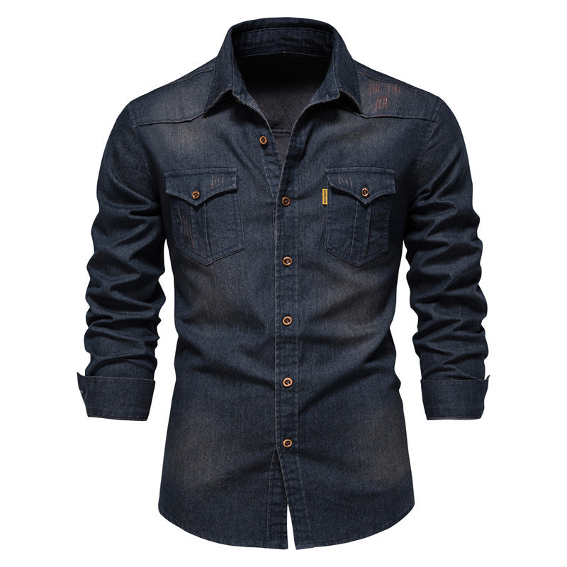 Men's Non-Iron Cotton Long Sleeve Shirt Slim Fit Casual Solid Color
