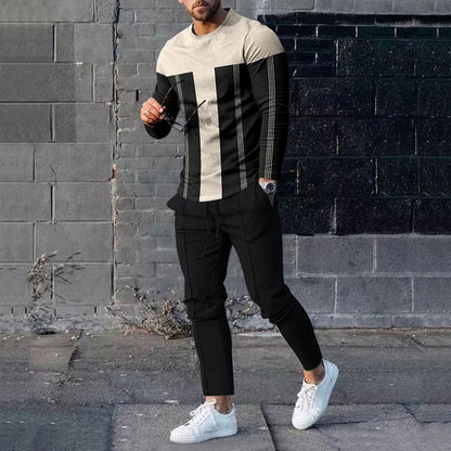 Men's Casual 3D Printed Sweater and Sweatpants Set