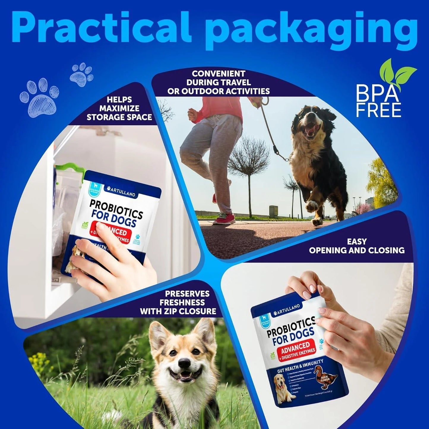 Dog Probiotics Duck Flavor Probiotics for Dogs Gut Health Itchy Skin Allergies & Immunity Support Yeast Balance Dog Probiotic 70 Chews with Prebiotics Dog Probiotics and Digestive Enzymes Reduce Diarrhea