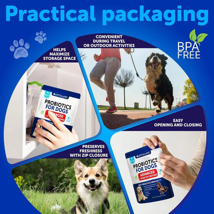 Dog Probiotics Duck Flavor Probiotics for Dogs Gut Health Itchy Skin Allergies & Immunity Support Yeast Balance Dog Probiotic 70 Chews with Prebiotics Dog Probiotics and Digestive Enzymes Reduce Diarrhea