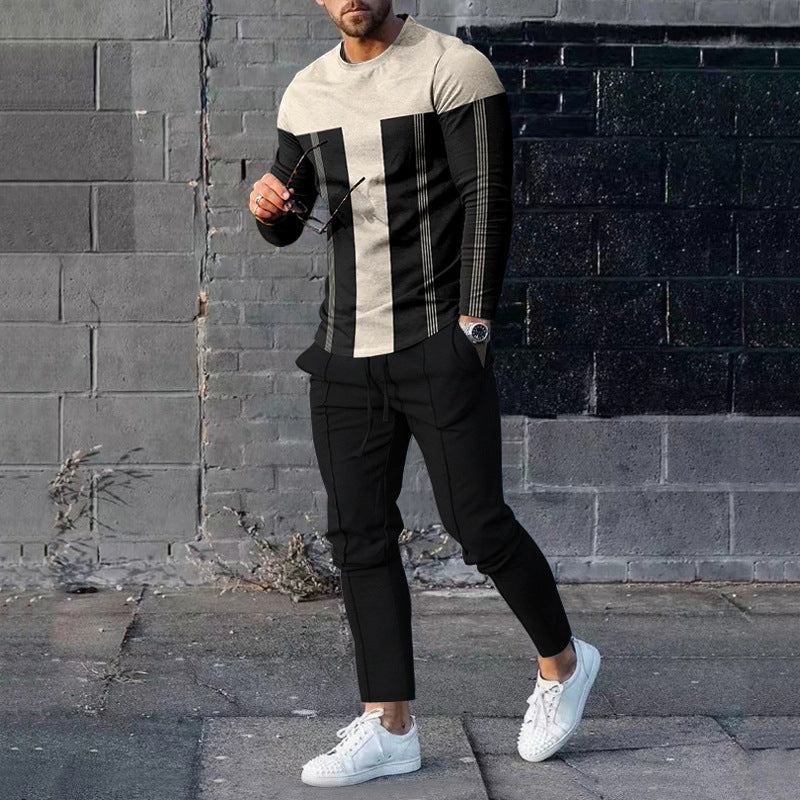 Men's Casual 3D Printed Sweater and Sweatpants Set