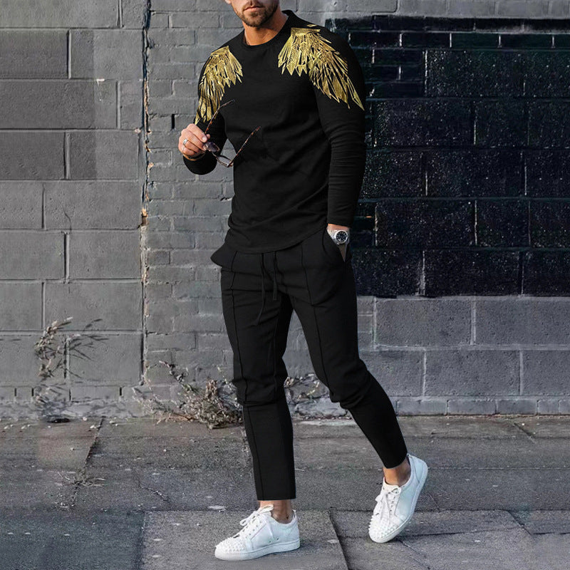 Men's Casual 3D Printed Sweater and Sweatpants Set