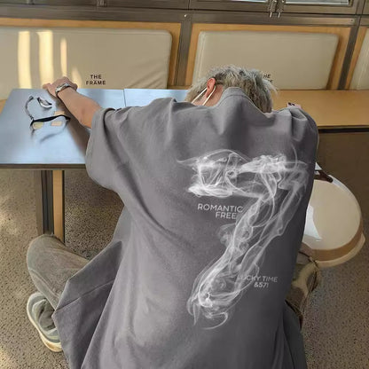 Thin printed short-sleeved T-shirt for men