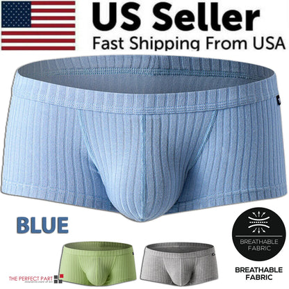 Men'S Sexy Underwear Low Waist Briefs U Pouch Boxers Striped Shorts Underpants