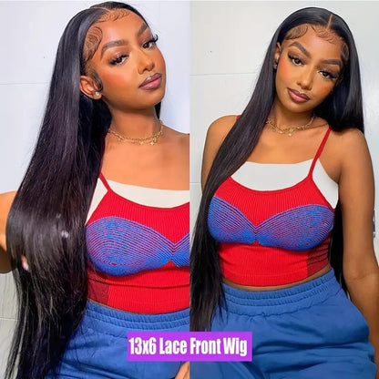 Lady with a middle-parted, long straight hair wearing a full head covering.