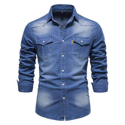 Men's Non-Iron Cotton Long Sleeve Shirt Slim Fit Casual Solid Color