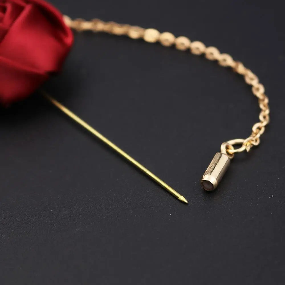 LKY Fr Boutonniere Corsage Wedding Boutonniere Pin for Men Women Silk Buttonhole Groomsmen Party Prom Suit Accessories Brooches